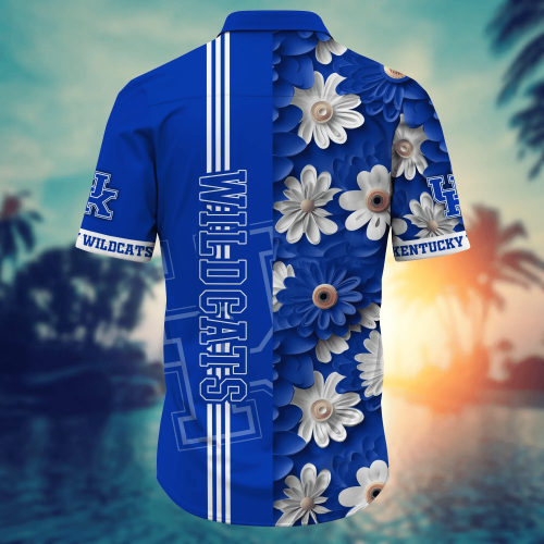 Wildcats Flower 3D Button Hawaii Shirt Gift for Men Dad Father And T Shirt For Fans, Summer Football Shirts NA49574