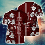 Texas Aamp MAggies Flower 3D Button Hawaii Shirt Gift for Men Dad Father And T Shirt For Fans, Summer Football Shirts NA49574