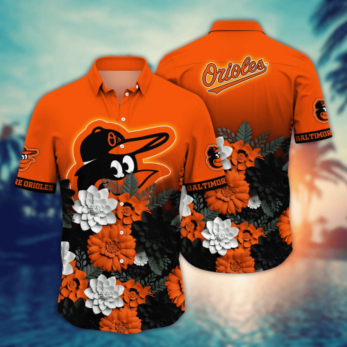 Baltimore Orioles Flower 3D Button Hawaii Shirt Gift for Men Dad Father And T Shirt For Fans, Summer Football Shirts