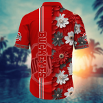 Ohio State Buckeyes Flower 3D Button Hawaii Shirt Gift for Men Dad Father And T Shirt For Fans, Summer Football Shirts NA49574 Ohio State Buckeyes Flower 3D Button Hawaii Shirt Gift for Men Dad Father And T Shirt For Fans, Summer Football Shirts NA49574