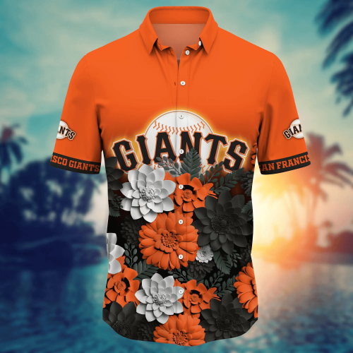 San Francisco Giants Flower 3D Button Hawaii Shirt Gift for Men Dad Father And T Shirt For Fans, Summer Football Shirts