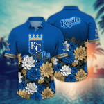 Kansas City Royals Flower 3D Button Hawaii Shirt Gift for Men Dad Father And T Shirt For Fans, Summer Football Shirts
