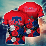 Philadelphia Phillies Flower 3D Button Hawaii Shirt Gift for Men Dad Father And T Shirt For Fans, Summer Football Shirts