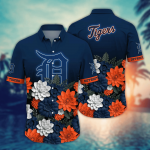 Detroit Tigers Flower 3D Button Hawaii Shirt Gift for Men Dad Father And T Shirt For Fans, Summer Football Shirts