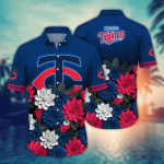 Minnesota Twins Flower 3D Button Hawaii Shirt Gift for Men Dad Father And T Shirt For Fans, Summer Football Shirts