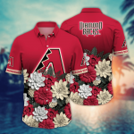 Arizona Diamondbacks Flower 3D Button Hawaii Shirt Gift for Men Dad Father And T Shirt For Fans, Summer Football Shirts