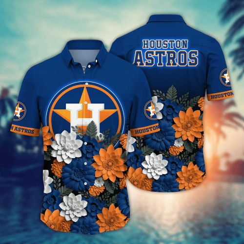 Houston Astros Flower 3D Button Hawaii Shirt Gift for Men Dad Father And T Shirt For Fans, Summer Football Shirts