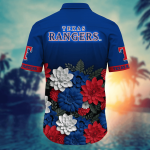 Texas Rangers Flower 3D Button Hawaii Shirt Gift for Men Dad Father And T Shirt For Fans, Summer Football Shirts