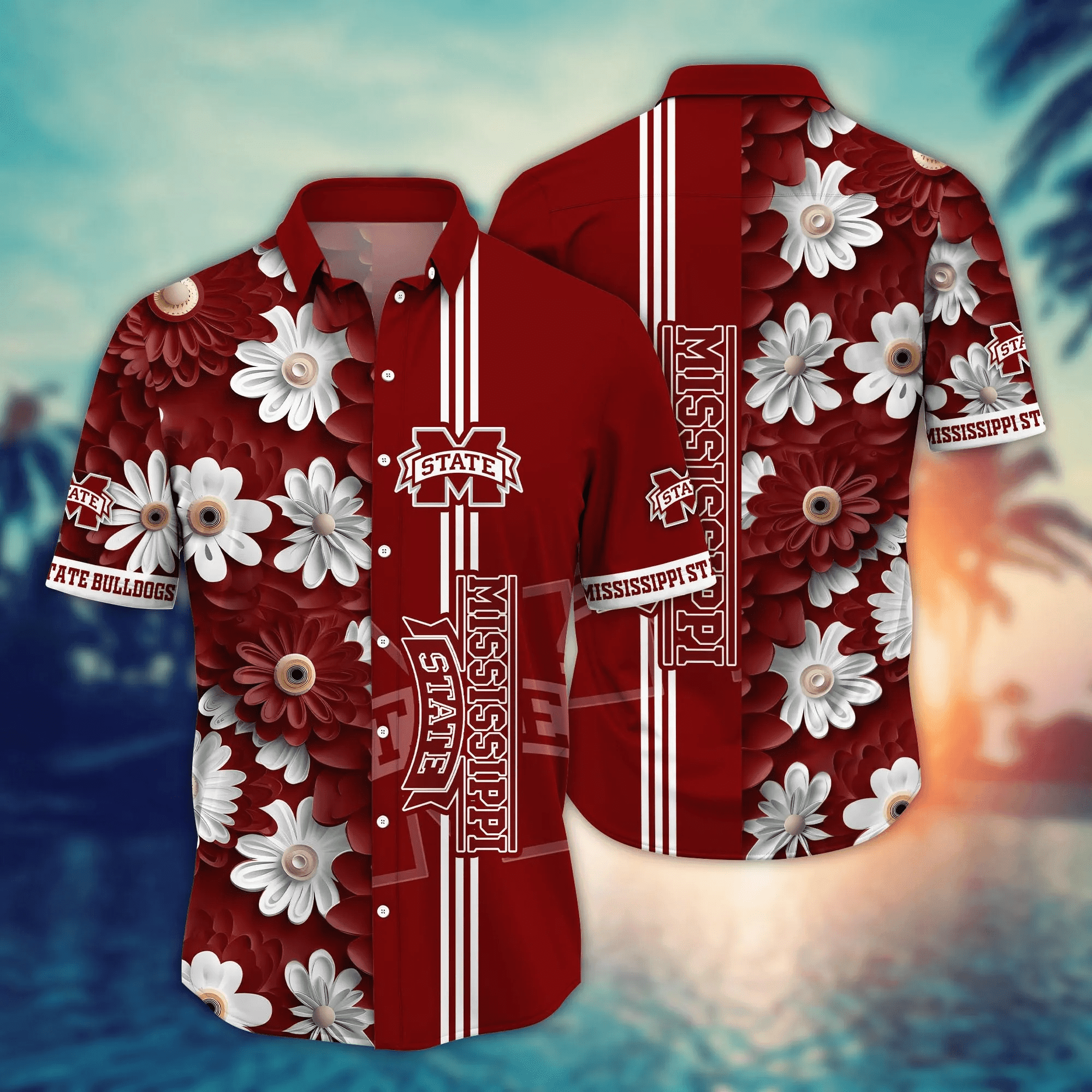 Mississippi State Bulldogs Flower 3D Button Hawaii Shirt Gift for Men Dad Father And T Shirt For Fans, Summer Football Shirts NA49574 Mississippi State Bulldogs Flower 3D Button Hawaii Shirt Gift for Men Dad Father And T Shirt For Fans, Summer Football Shirts NA49574