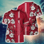 Arkansas Razorbacks Flower 3D Button Hawaii Shirt Gift for Men Dad Father And T Shirt For Fans, Summer Football Shirts NA49574