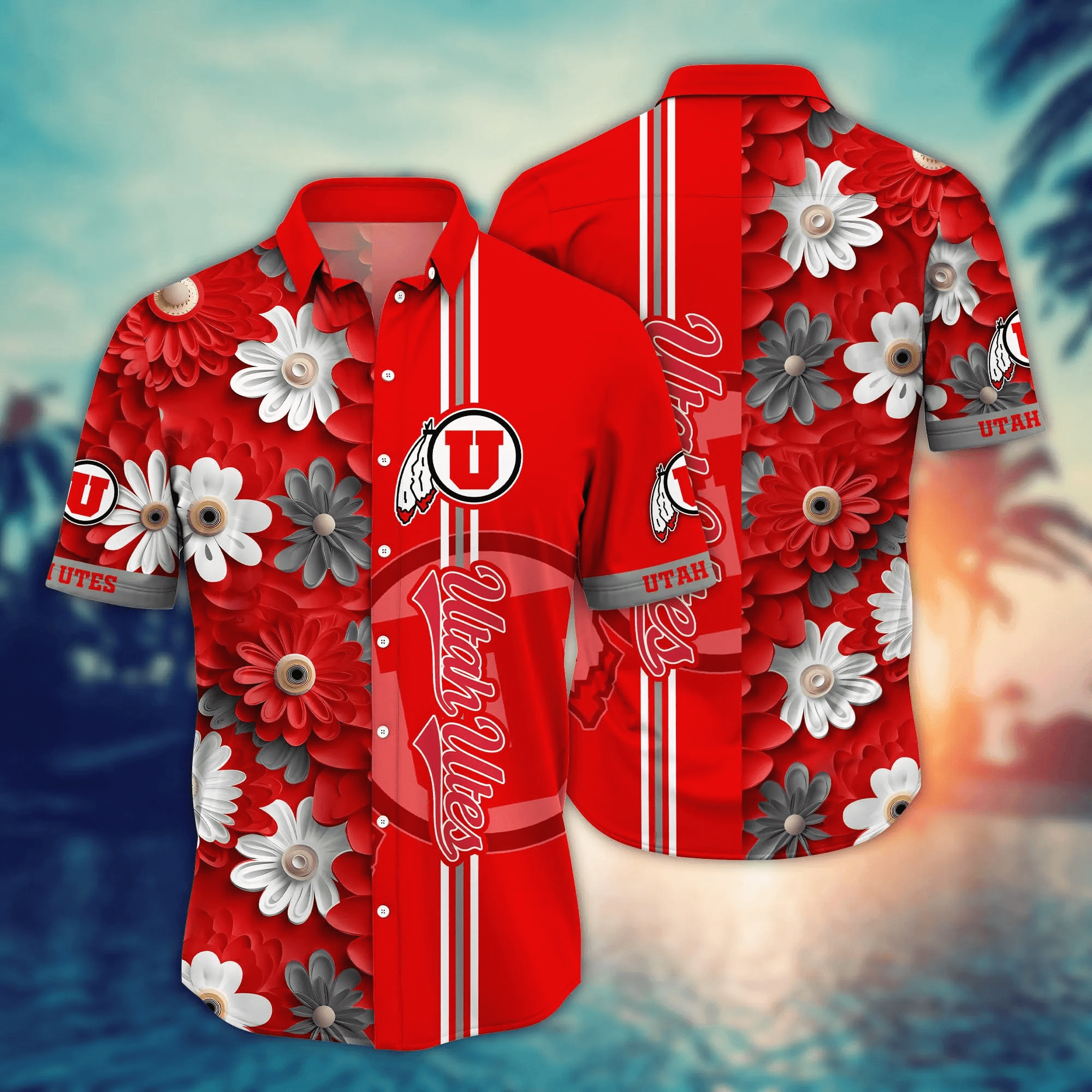 Utah Utes Flower 3D Button Hawaii Shirt Gift for Men Dad Father And T Shirt For Fans, Summer Football Shirts NA49574 Utah Utes Flower 3D Button Hawaii Shirt Gift for Men Dad Father And T Shirt For Fans, Summer Football Shirts NA49574
