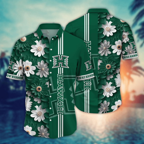 Hawaii Rainbow Warriors Flower 3D Button Hawaii Shirt Gift for Men Dad Father And T Shirt For Fans, Summer Football Shirts NA49574