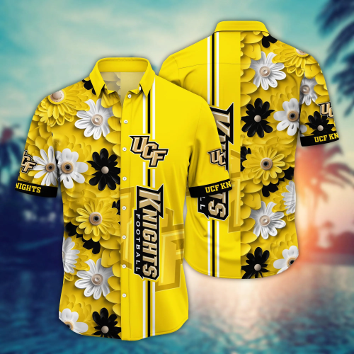 UCF Knights Flower 3D Button Hawaii Shirt Gift for Men Dad Father And T Shirt For Fans, Summer Football Shirts NA49574