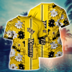 UCF Knights Flower 3D Button Hawaii Shirt Gift for Men Dad Father And T Shirt For Fans, Summer Football Shirts NA49574
