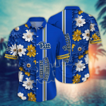 Pittsburgh Panthers Flower 3D Button Hawaii Shirt Gift for Men Dad Father And T Shirt For Fans, Summer Football Shirts NA49574