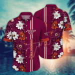 Virginia Tech Hokies Flower 3D Button Hawaii Shirt Gift for Men Dad Father And T Shirt For Fans, Summer Football Shirts NA49574 Virginia Tech Hokies Flower 3D Button Hawaii Shirt Gift for Men Dad Father And T Shirt For Fans, Summer Football Shirts NA49574