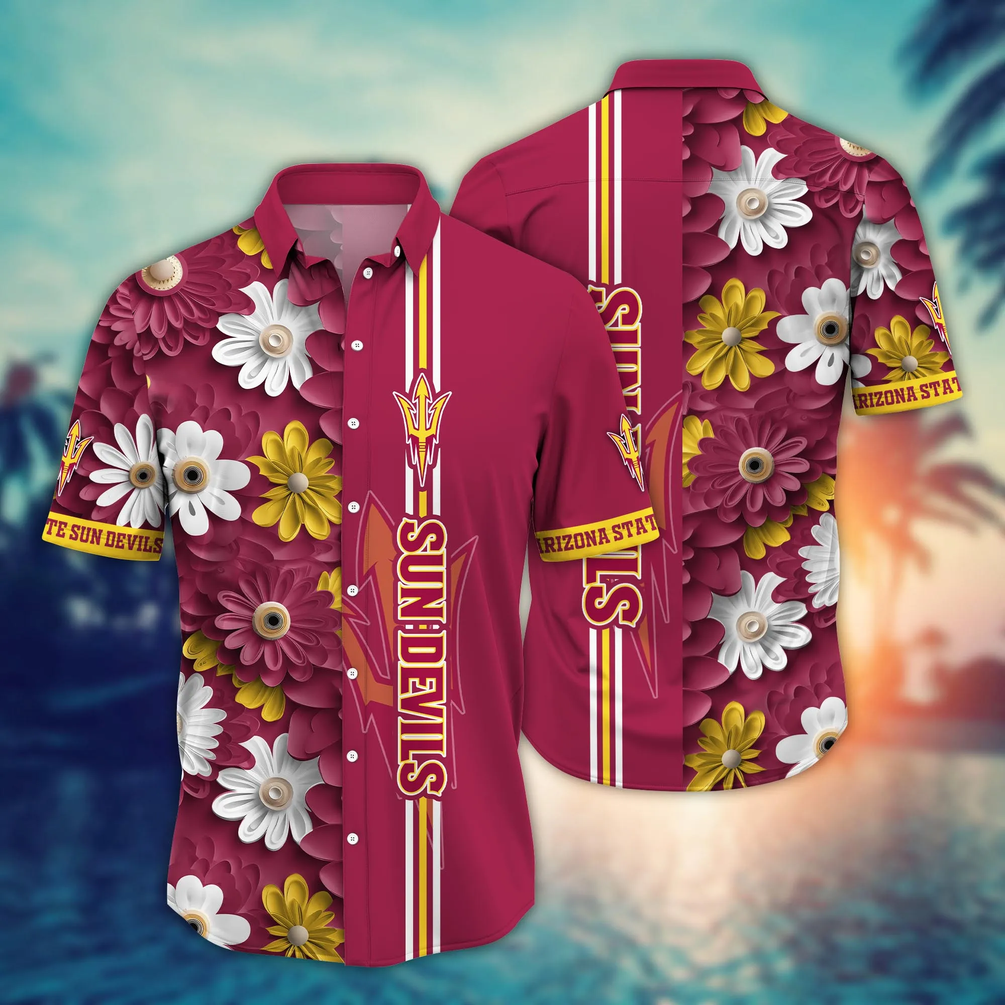 Arizona State Sun Devils Flower 3D Button Hawaii Shirt Gift for Men Dad Father And T Shirt For Fans, Summer Football Shirts NA49574 Arizona State Sun Devils Flower 3D Button Hawaii Shirt Gift for Men Dad Father And T Shirt For Fans, Summer Football Shirts NA49574