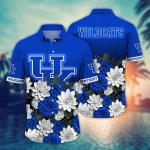 Kentucky Wildcats Flower 3D Button Hawaii Shirt Gift for Men Dad Father And T Shirt For Fans, Summer Football Shirts