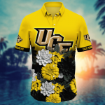 UCF Knights Flower 3D Button Hawaii Shirt Gift for Men Dad Father And T Shirt For Fans, Summer Football Shirts