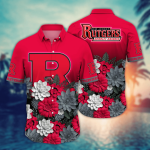 Rutgers Scarlet Knights Flower 3D Button Hawaii Shirt Gift for Men Dad Father And T Shirt For Fans, Summer Football Shirts