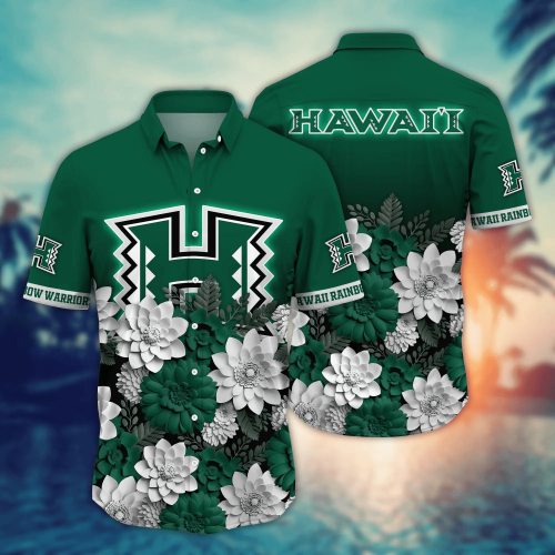 Hawaii Rainbow Warriors Flower 3D Button Hawaii Shirt Gift for Men Dad Father And T Shirt For Fans, Summer Football Shirts
