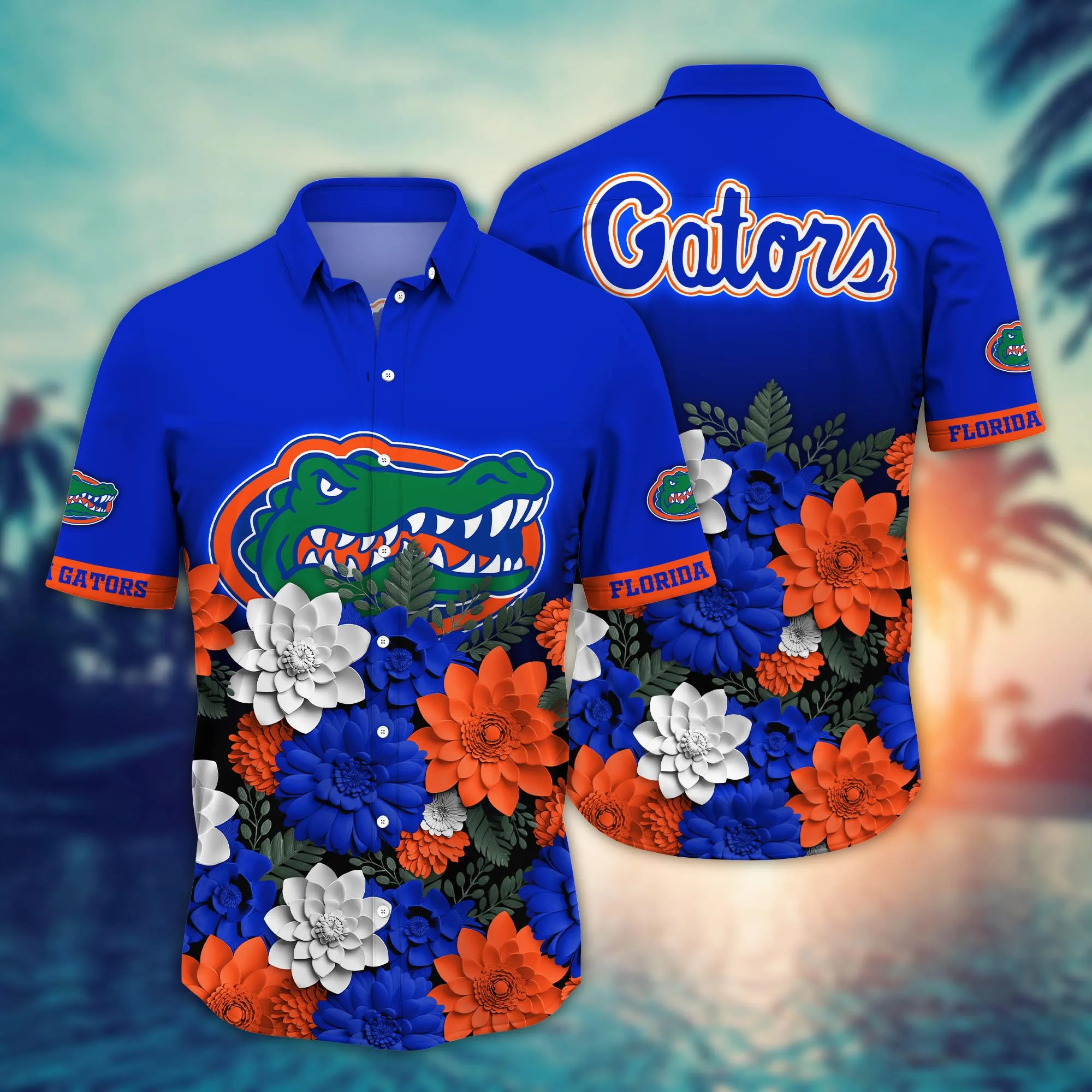 Florida Gators Flower 3D Button Hawaii Shirt Gift for Men Dad Father And T Shirt For Fans, Summer Football Shirts Florida Gators Flower 3D Button Hawaii Shirt Gift for Men Dad Father And T Shirt For Fans, Summer Football Shirts