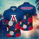 Arizona Wildcats Flower 3D Button Hawaii Shirt Gift for Men Dad Father And T Shirt For Fans, Summer Football Shirts
