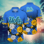 UCLA Bruins Flower 3D Button Hawaii Shirt Gift for Men Dad Father And T Shirt For Fans, Summer Football Shirts