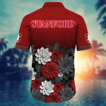 Stanford Cardinal Flower 3D Button Hawaii Shirt Gift for Men Dad Father And T Shirt For Fans, Summer Football Shirts