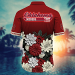 Oklahoma Sooners Flower 3D Button Hawaii Shirt Gift for Men Dad Father And T Shirt For Fans, Summer Football Shirts