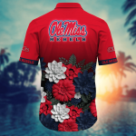 Ole Miss Rebels Flower 3D Button Hawaii Shirt Gift for Men Dad Father And T Shirt For Fans, Summer Football Shirts