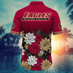 Boston College Eagles Flower 3D Button Hawaii Shirt Gift for Men Dad Father And T Shirt For Fans, Summer Football Shirts