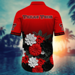 Texas Tech Red Raiders Flower 3D Button Hawaii Shirt Gift for Men Dad Father And T Shirt For Fans, Summer Football Shirts
