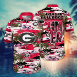 Bulldogs Flower 3D Button Hawaii Shirt Gift for Men Dad Father