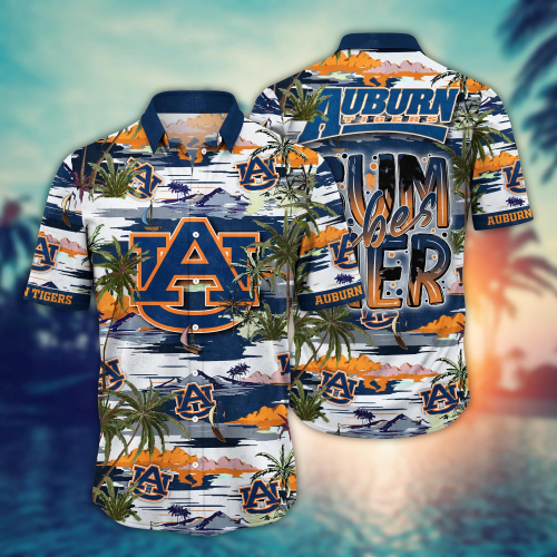Auburn Tigers Flower 3D Button Hawaii Shirt Gift for Men Dad Father