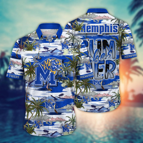 Memphis Tigers Flower 3D Button Hawaii Shirt Gift for Men Dad Father