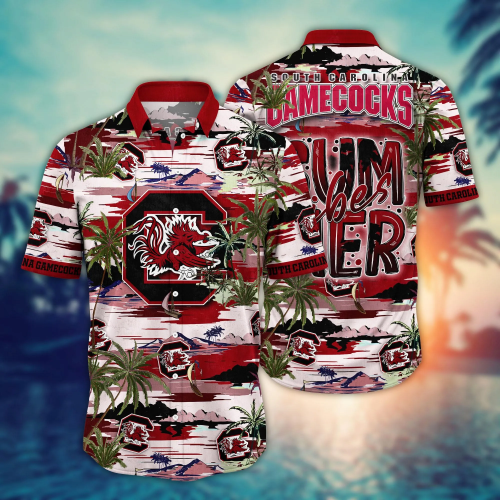 South Carolina Gamecocks Flower 3D Button Hawaii Shirt Gift for Men Dad Father