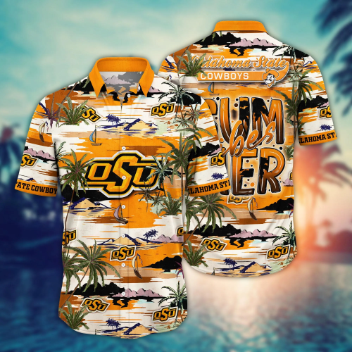 Oklahoma State Cowboys Flower 3D Button Hawaii Shirt Gift for Men Dad Father