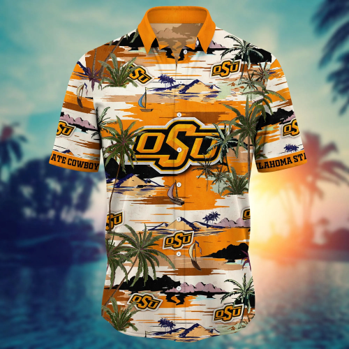 Oklahoma State Cowboys Flower 3D Button Hawaii Shirt Gift for Men Dad Father