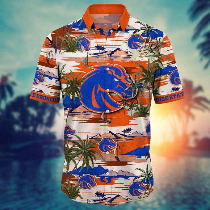 Boise State Broncos Flower 3D Button Hawaii Shirt Gift for Men Dad Father