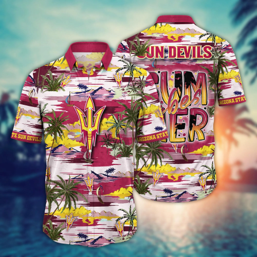 Arizona State Sun Devils Flower 3D Button 3D Button Hawaiian Shirt Gift for Men Dad Father Gift for Men Dad Father