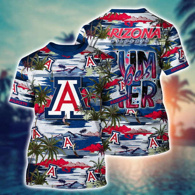 Arizona Wildcats Flower 3D Button 3D Button Hawaiian Shirt Gift for Men Dad Father Gift for Men Dad Father