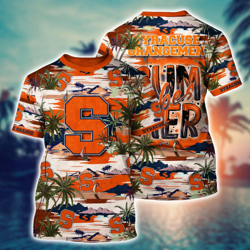 Syracuse Orange Flower 3D Button 3D Button Hawaiian Shirt Gift for Men Dad Father Gift for Men Dad Father