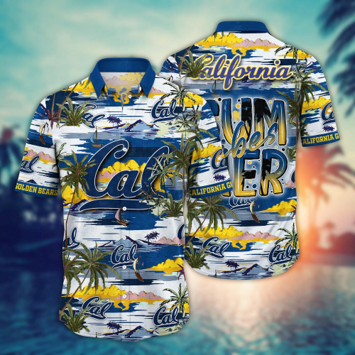 California Golden Bears Flower 3D Button 3D Button Hawaiian Shirt Gift for Men Dad Father Gift for Men Dad Father
