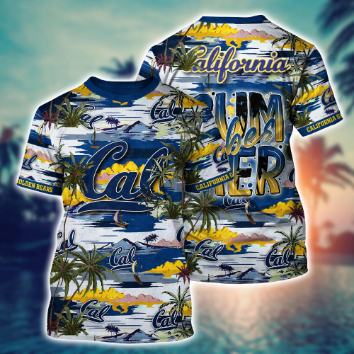 California Golden Bears Flower 3D Button 3D Button Hawaiian Shirt Gift for Men Dad Father Gift for Men Dad Father