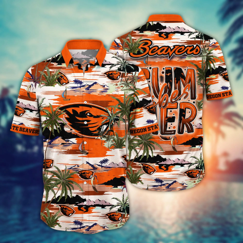 Oregon State Beavers Flower 3D Button 3D Button Hawaiian Shirt Gift for Men Dad Father Gift for Men Dad Father