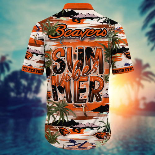 Oregon State Beavers Flower 3D Button 3D Button Hawaiian Shirt Gift for Men Dad Father Gift for Men Dad Father