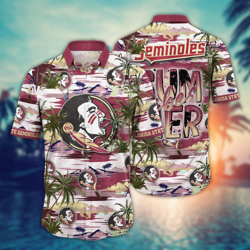 Florida State Seminoles Flower 3D Button 3D Button Hawaiian Shirt Gift for Men Dad Father Gift for Men Dad Father