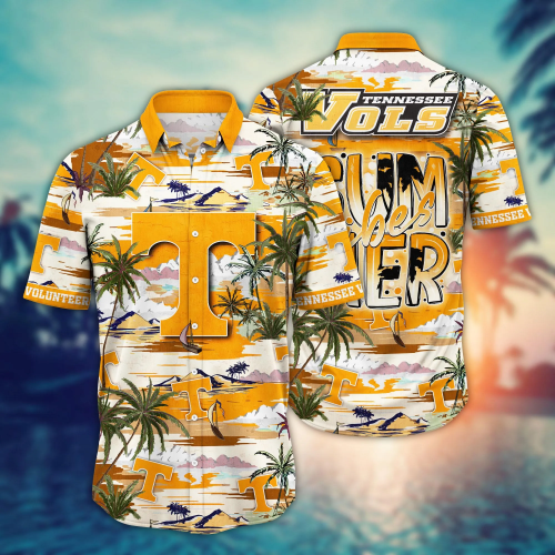 Tennessee Volunteers Flower 3D Button 3D Button Hawaiian Shirt Gift for Men Dad Father Gift for Men Dad Father