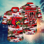 Louisville Cardinals Flower 3D Button 3D Button Hawaiian Shirt Gift for Men Dad Father Gift for Men Dad Father